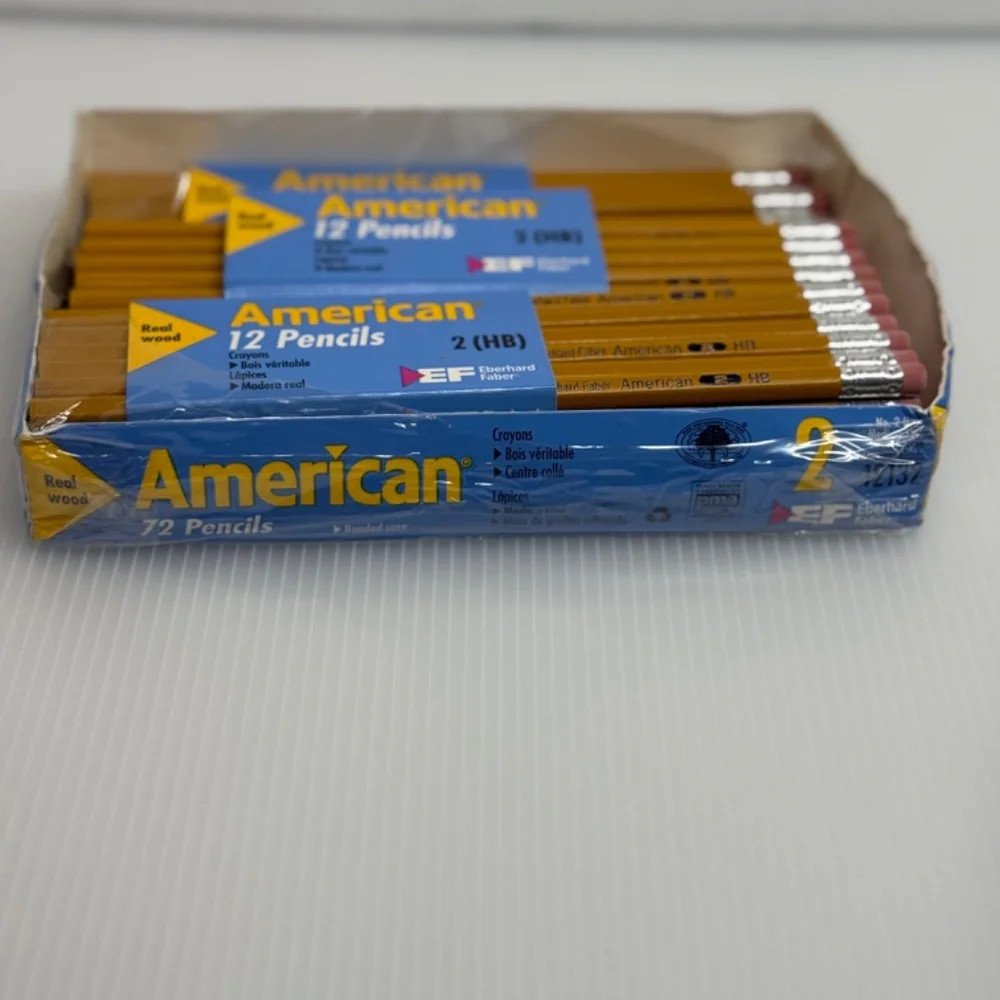 53 Eberhard Faber Real Wood American No. 2 Pencils Yellow HB Vintage New Stock